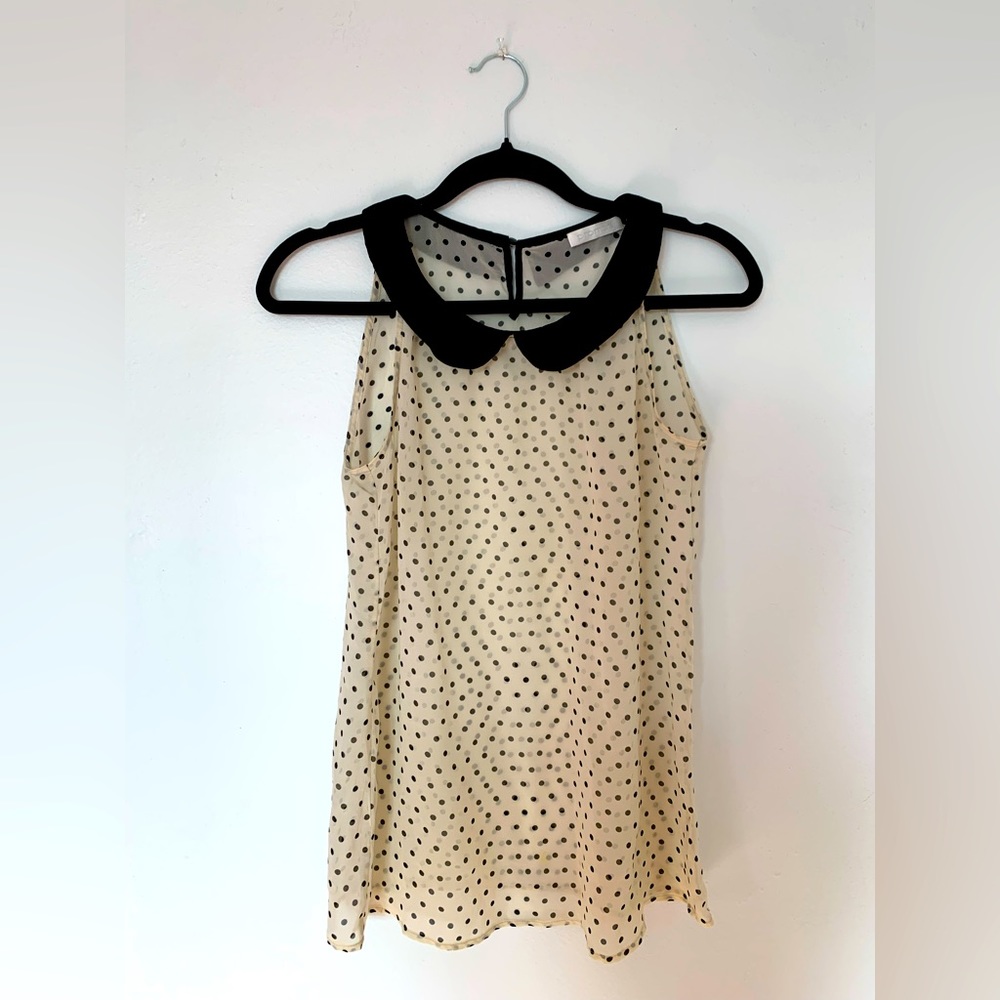 Promod. Beige blouse. Dot top S
